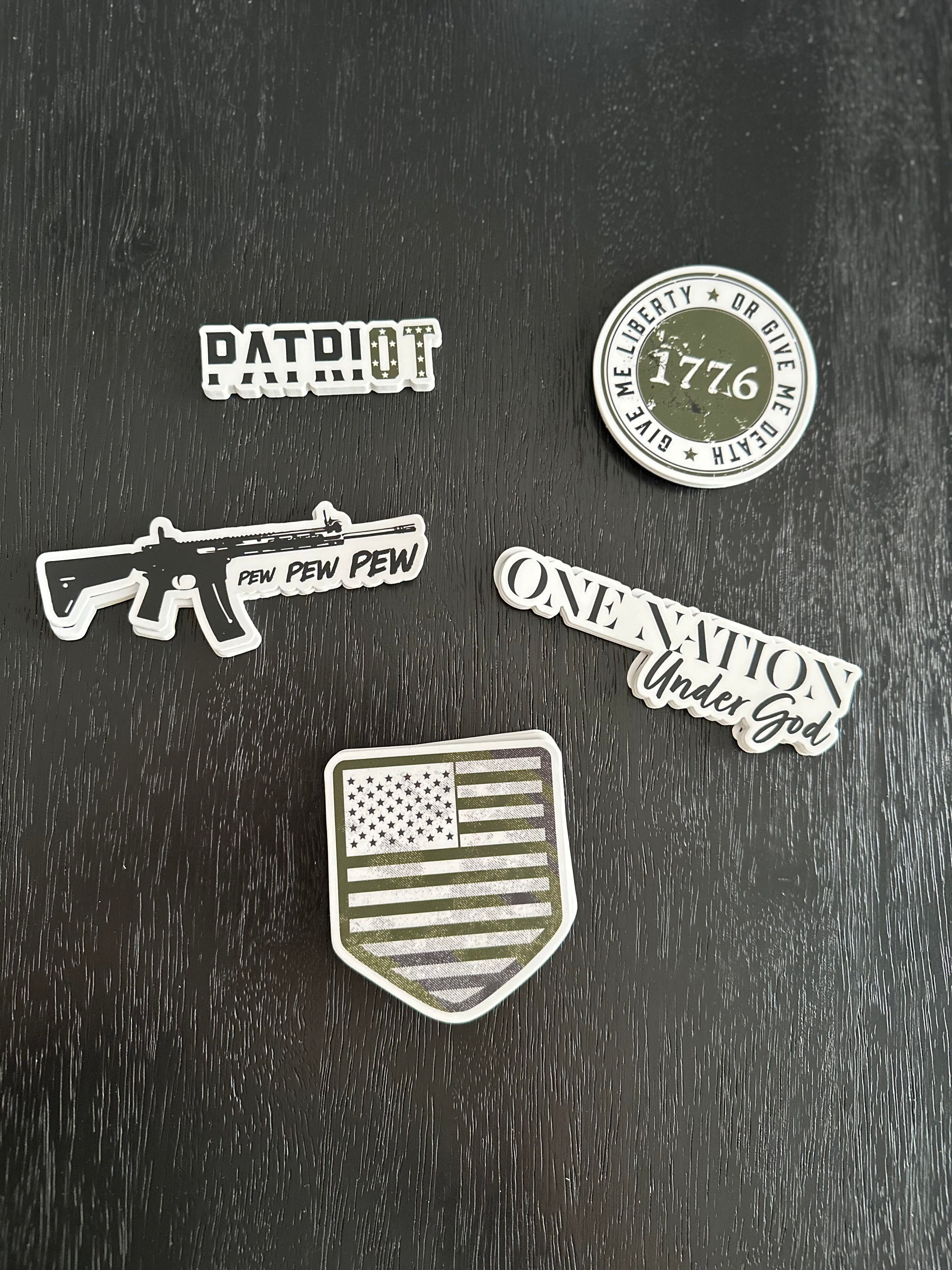 Freedom Sticker Pack – 5 Patriotic Vinyl Decals + Bonus Sticker