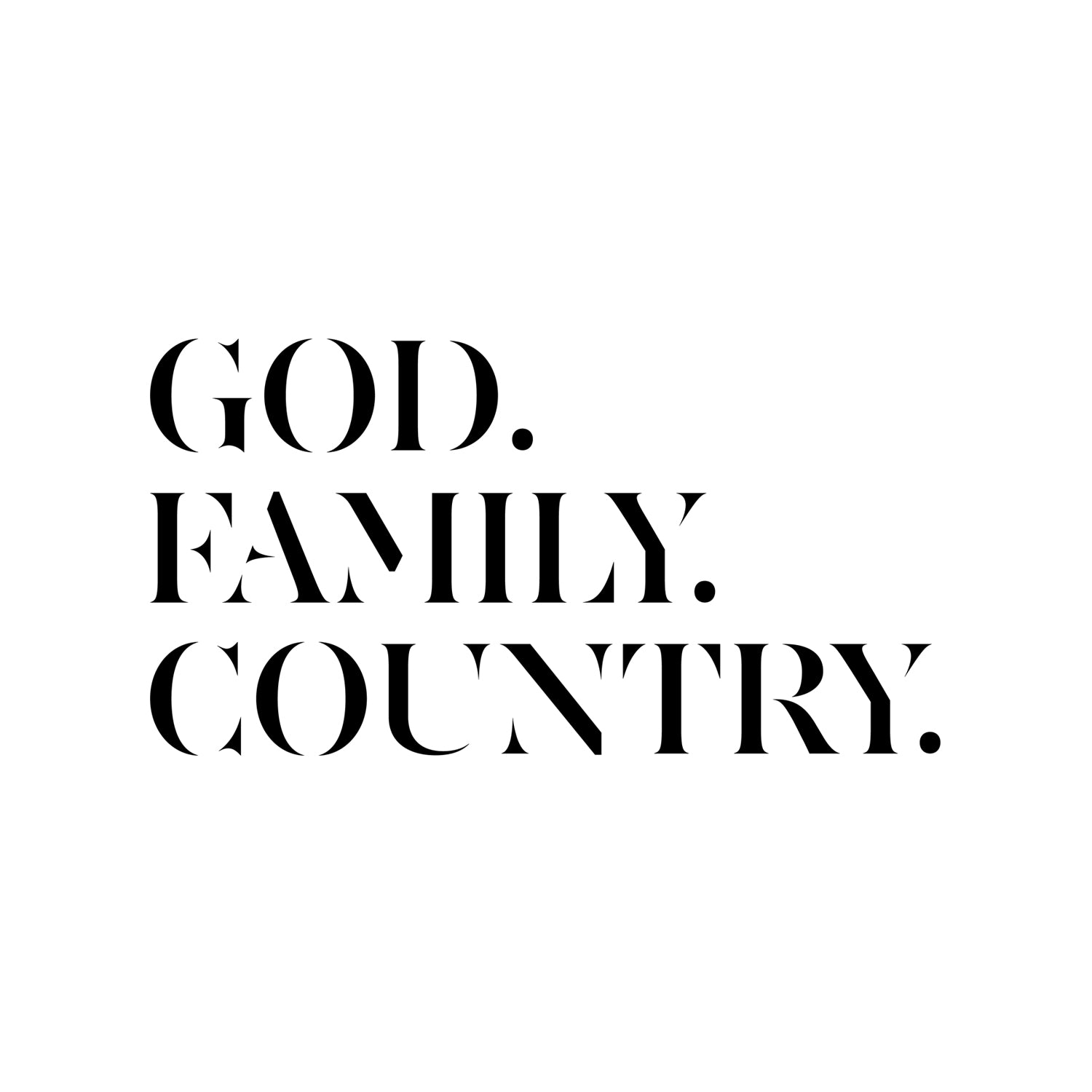 God. Family. Country. Decal