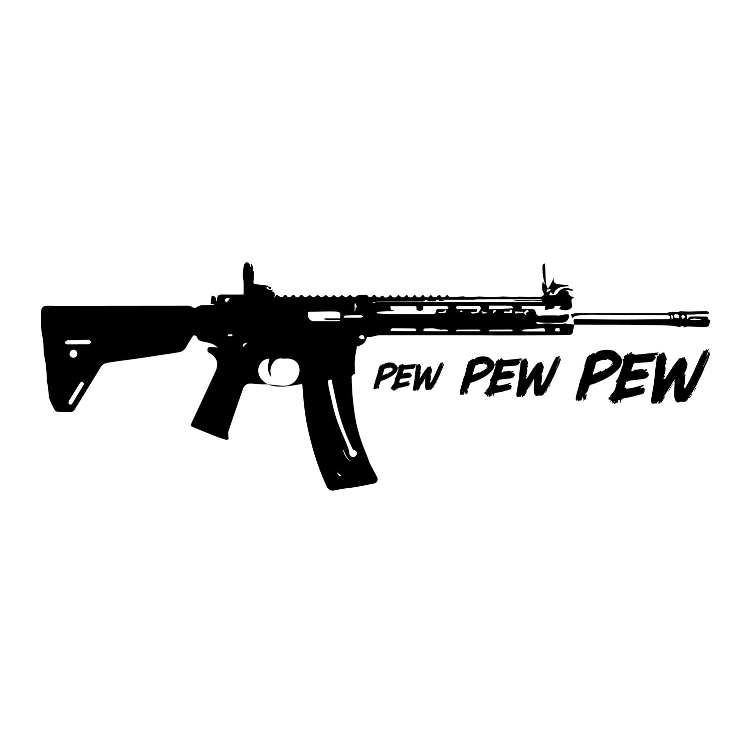 Pew Pew Pew Rifle Decal